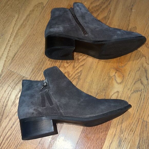 Steve Madden “Dacey” Gray Leather Ankle Booties w/ Silver Hardware & Tassel- 6M - Picture 4 of 11